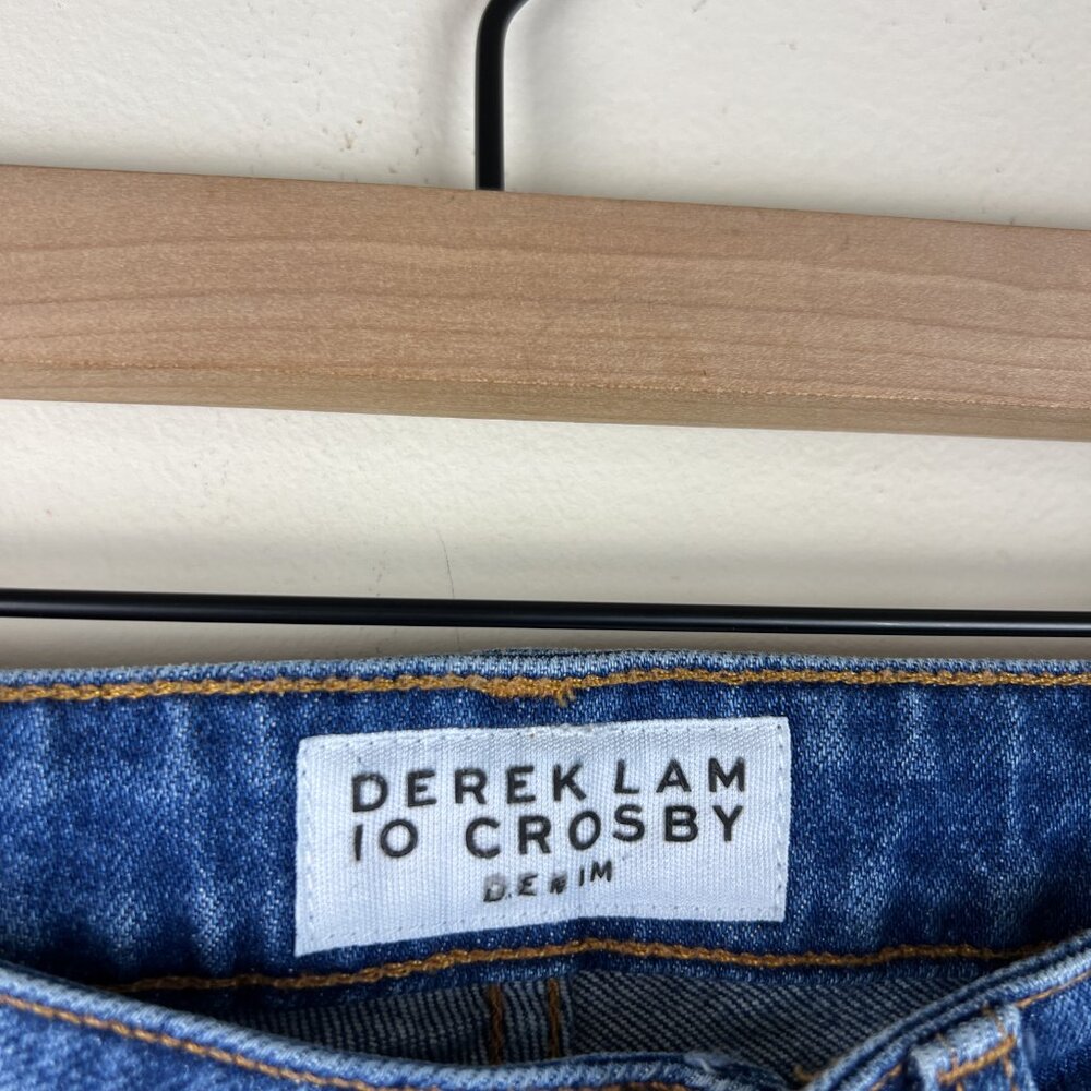 Derek Lam 10 Crosby Medium Wash Gia Mid Rise Cropped Flare Jeans - Picture 3 of 5